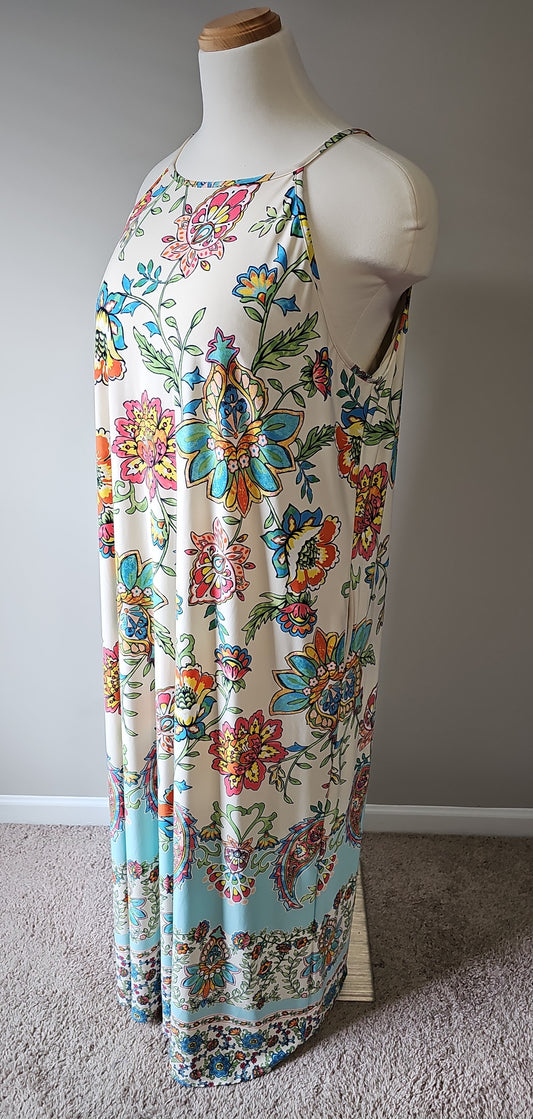 Cato Floral Maxi Colorful Boho Sleeveless Dress Size (26/28W) 3X