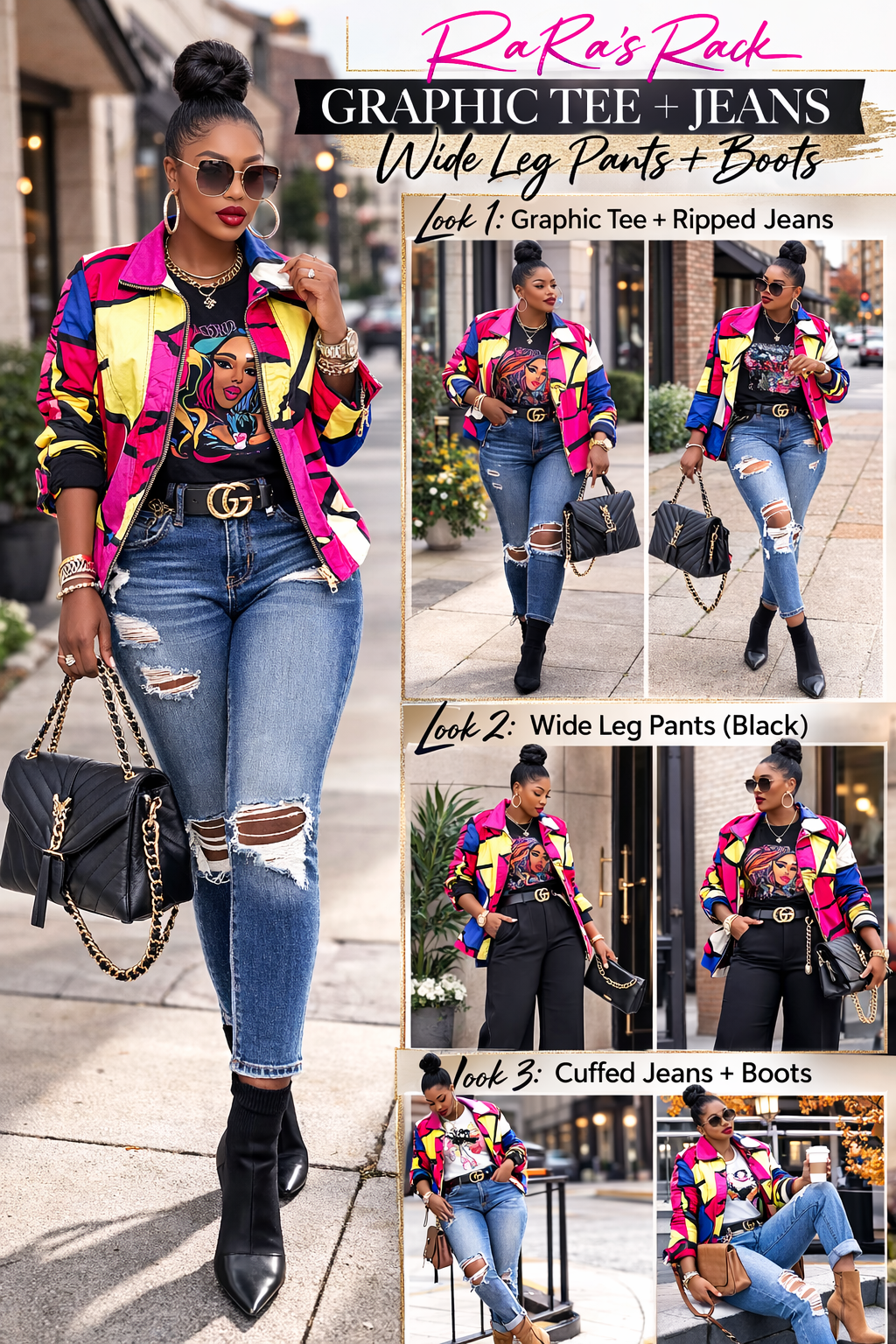 Mischa Vintage Retro Colorblock Statement Jacket | Size Large