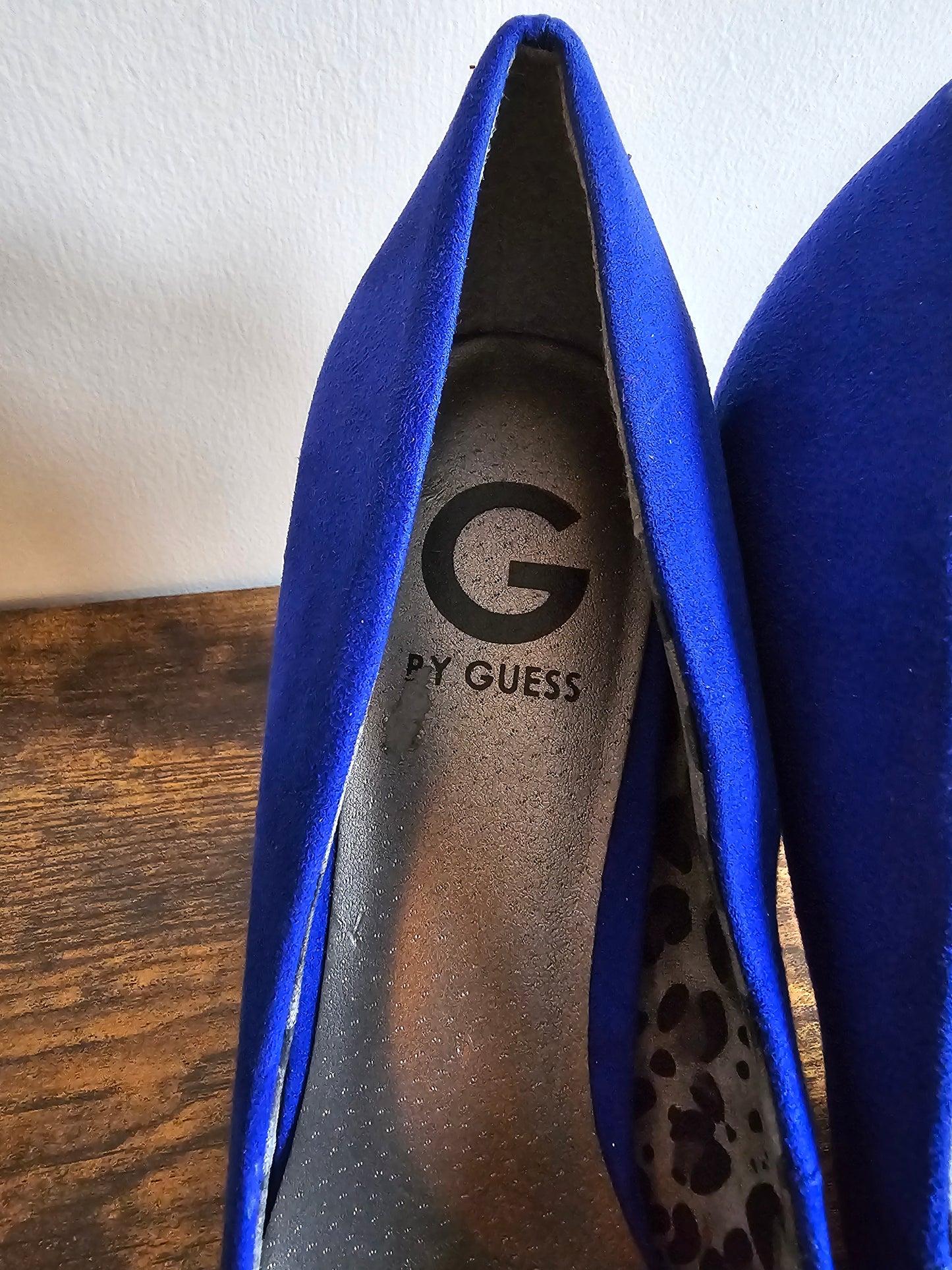 G By Guess Cobalt Blue Suede Platform Heels | Size 9