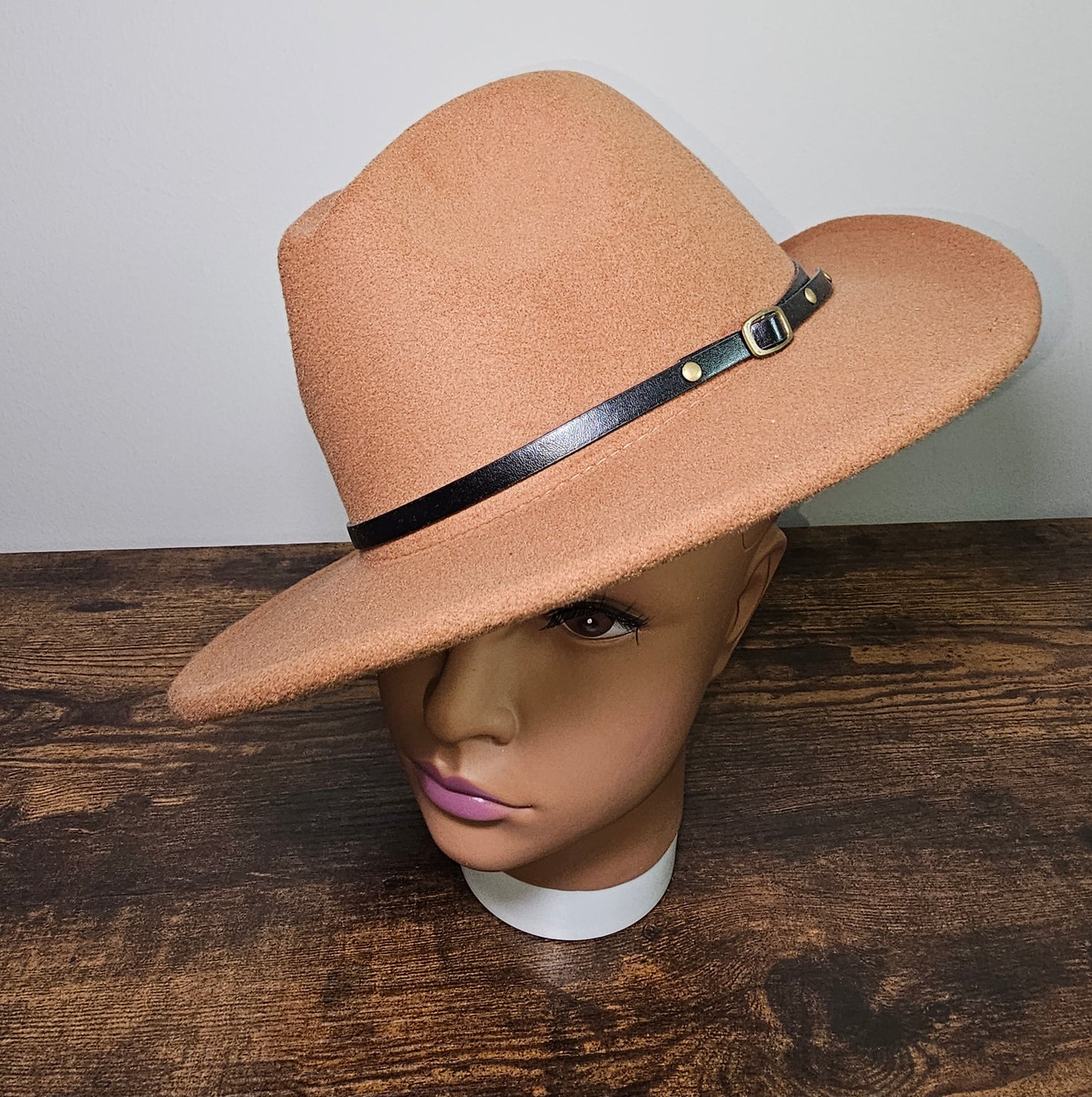 Classic Brown Fedora Hat | Felt Wide Brim | One Size