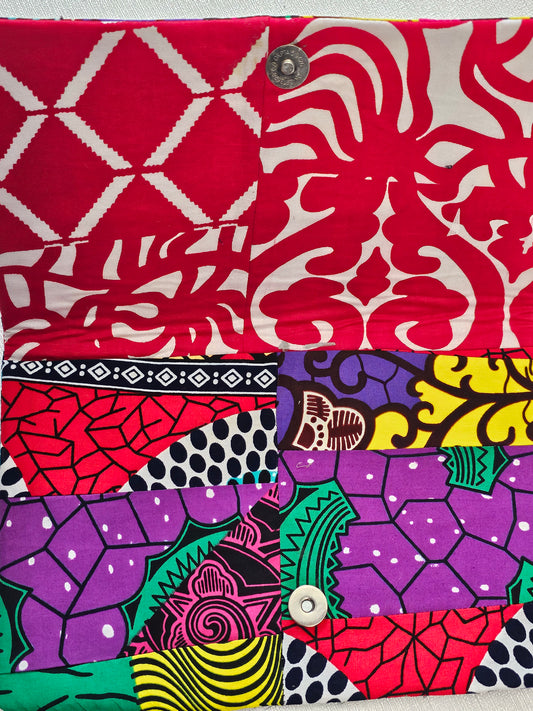 Custom Ankara Multi-Print Patchwork Clutch | African Fabric Statement Bag