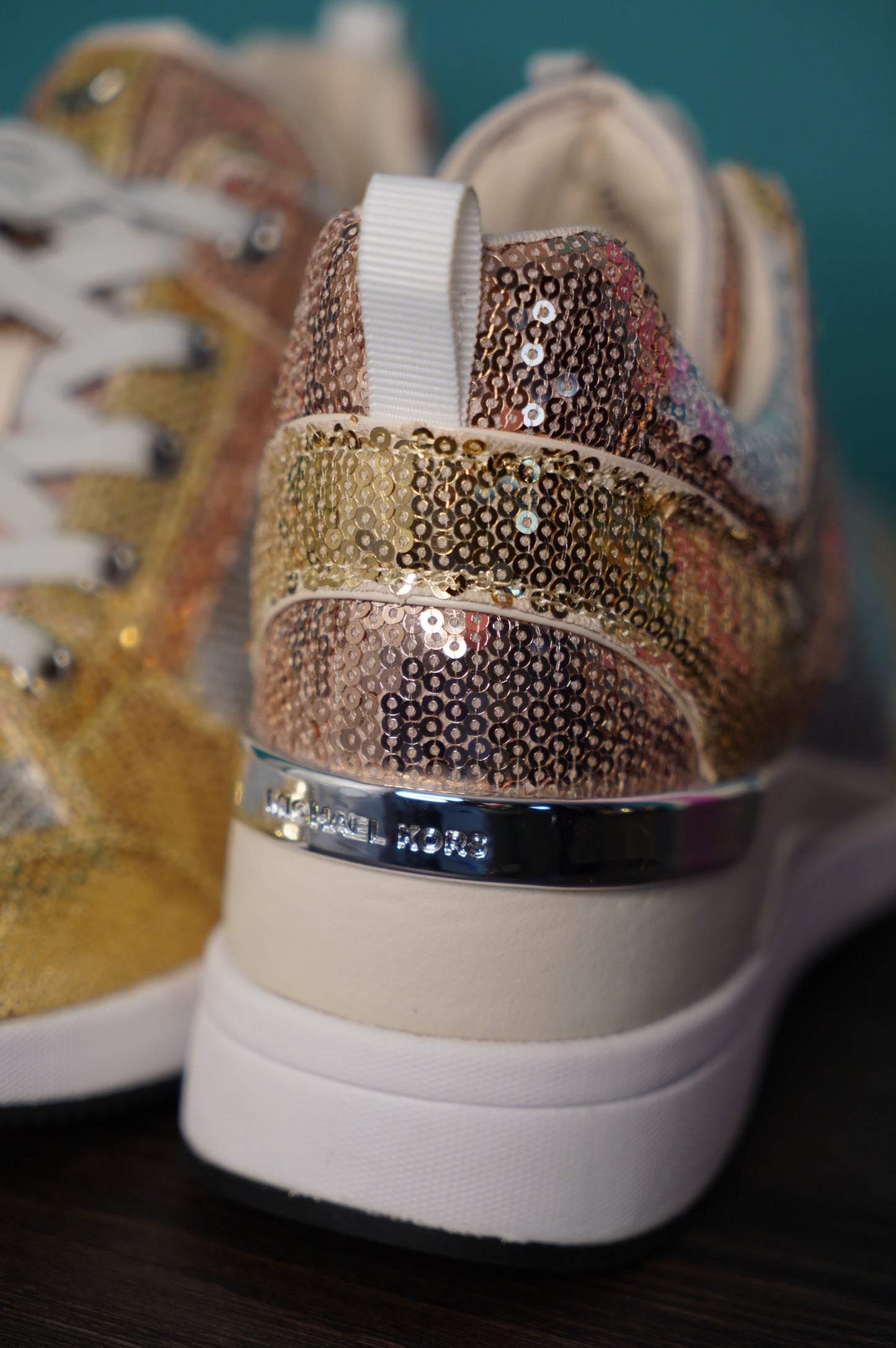 Michael Kors Georgie Color-Block Sequin Wedge Sneakers | Size 10