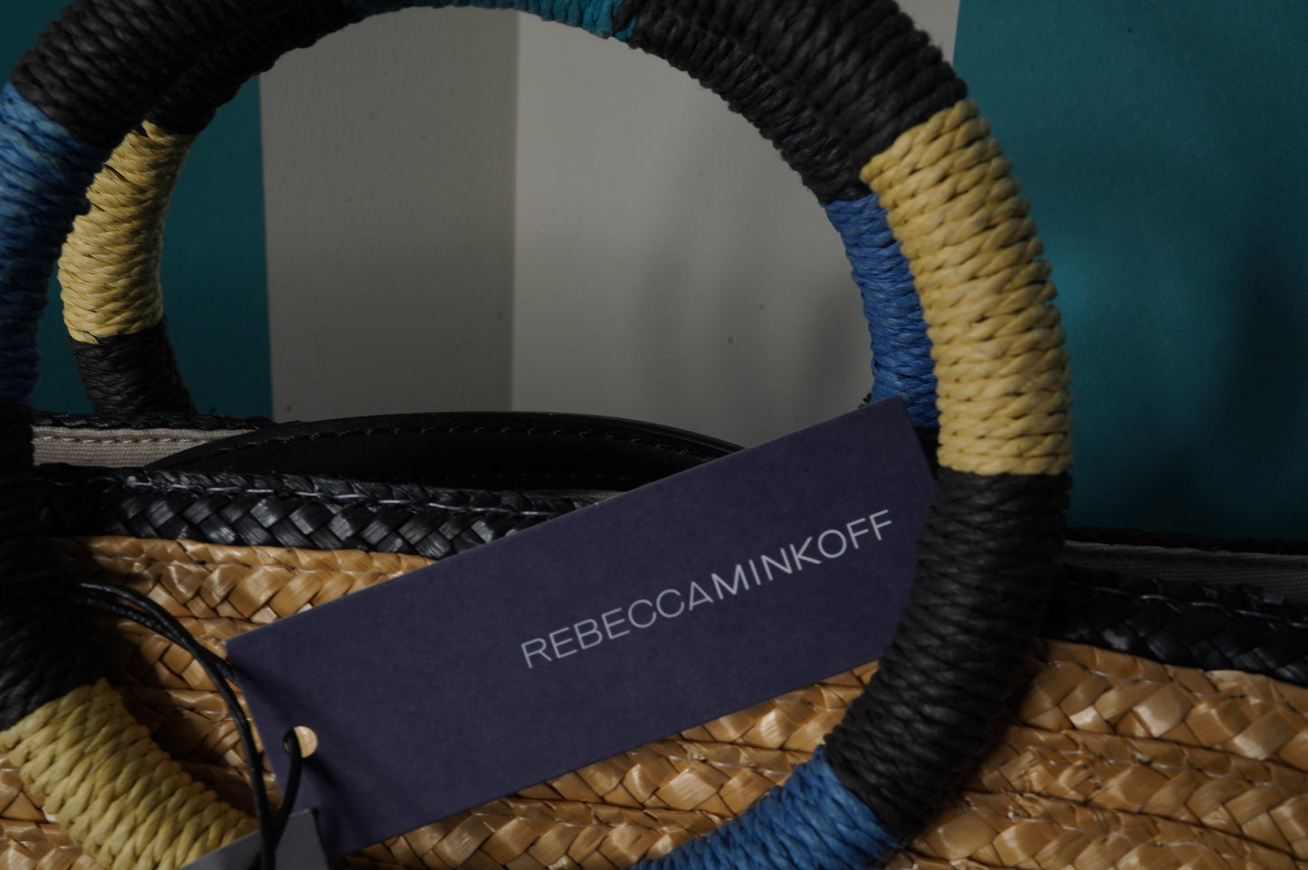 Rebecca Minkoff Colorblock Straw Tote with Tassel | Extra Large.