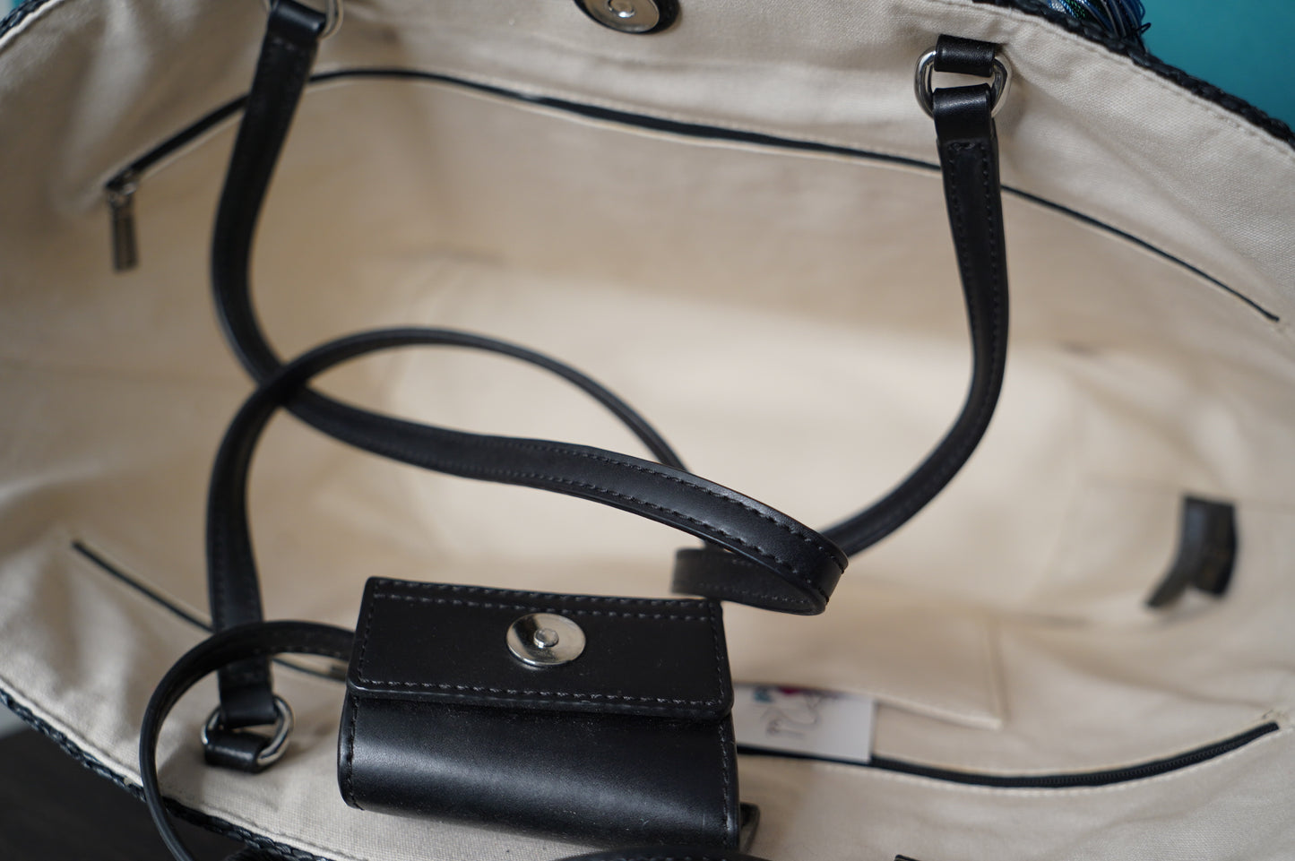 Rebecca Minkoff Colorblock Straw Tote with Tassel | Extra Large.