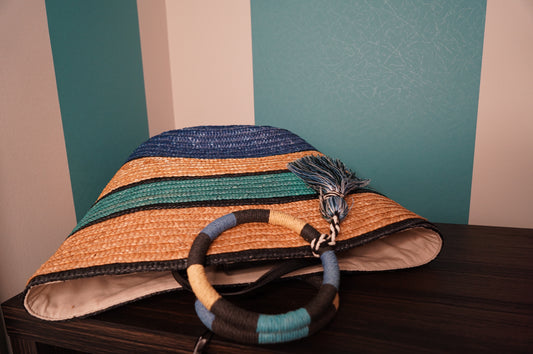 Rebecca Minkoff Colorblock Straw Tote with Tassel | Extra Large.