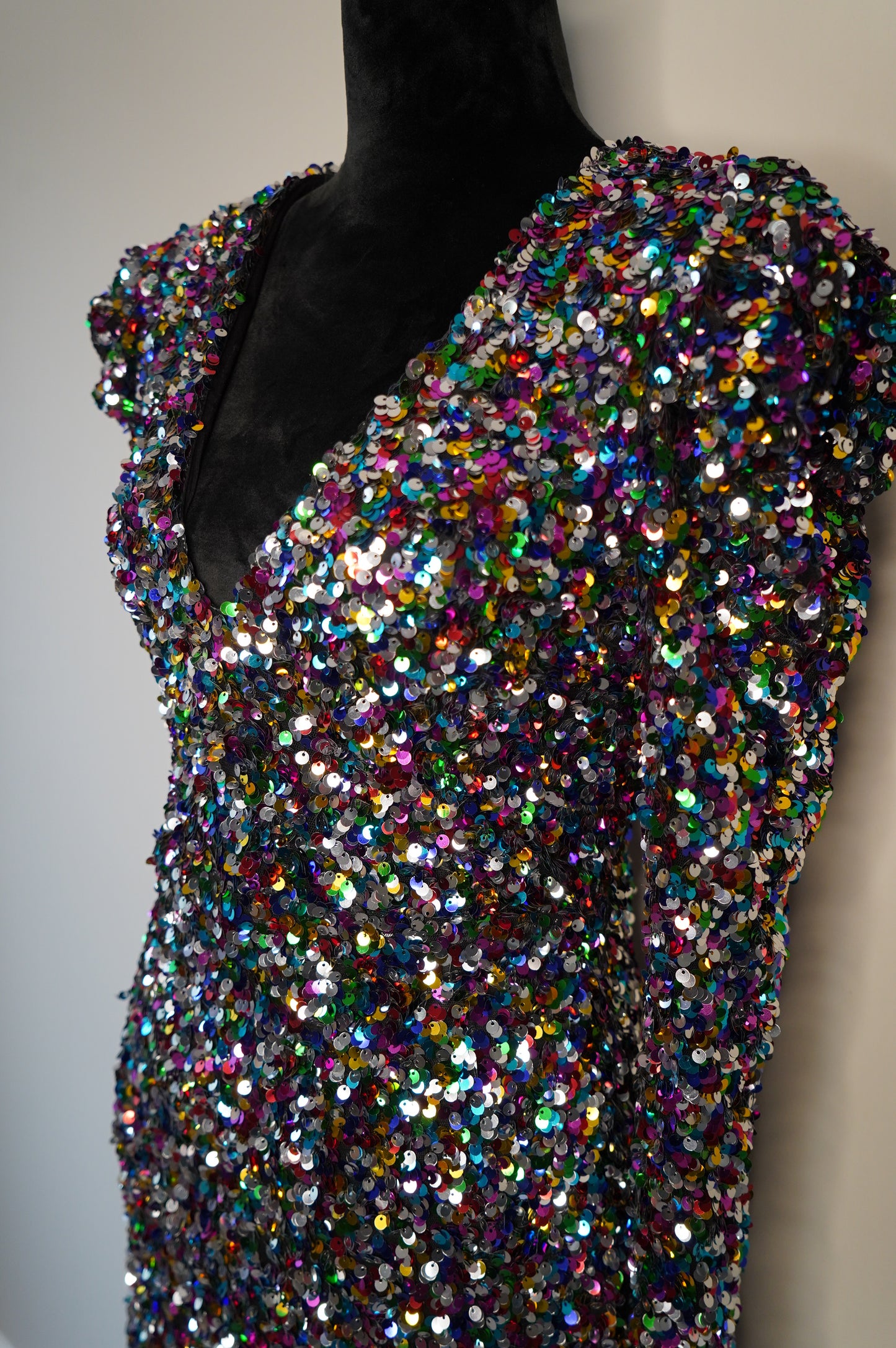 Fashion Nova Multi Color Sequin Razzle Dazzle Dress Size Large
