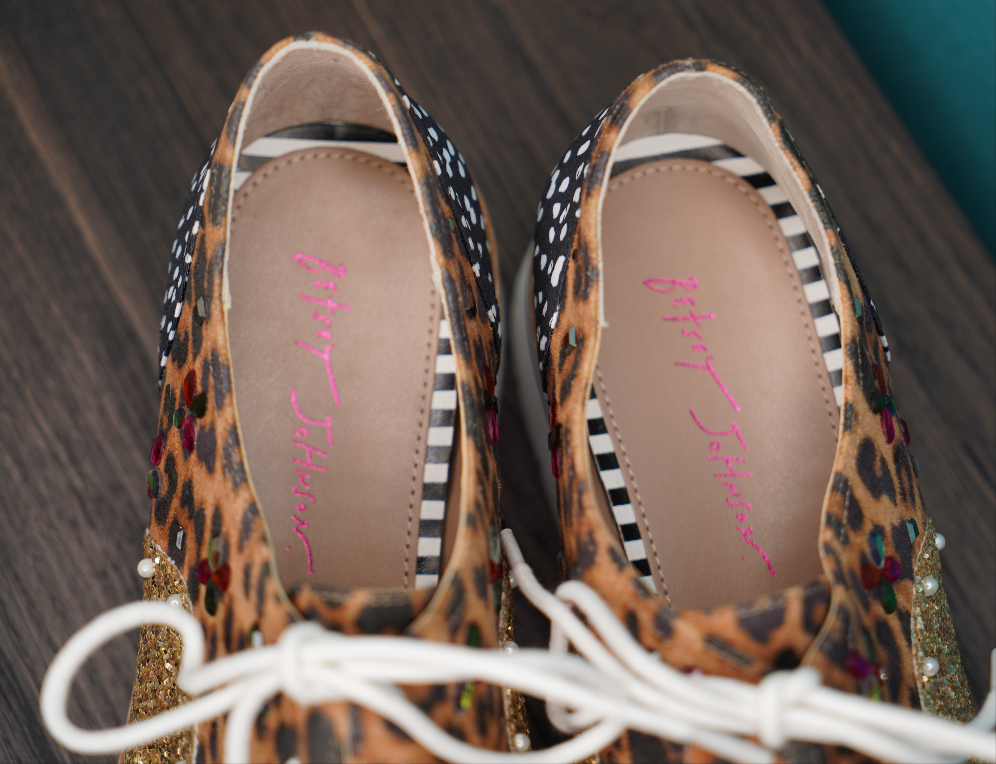 Betsey Johnson Glitter Leopard Platform Oxfords | Size 11 | New