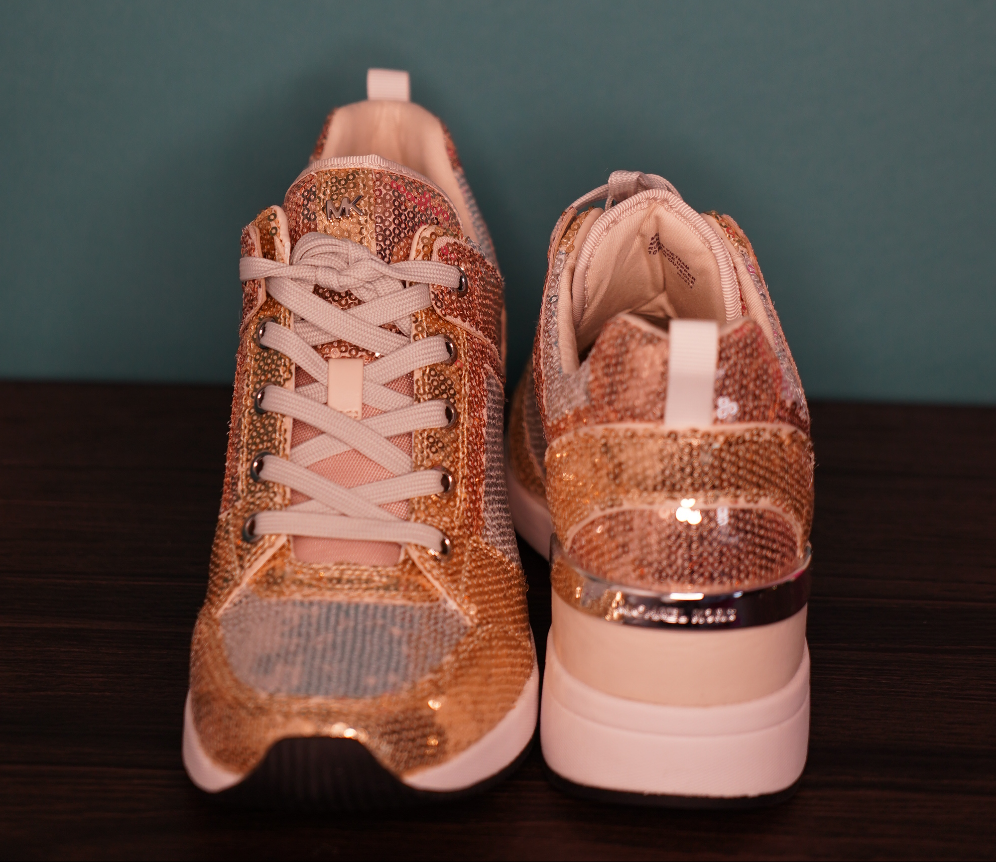 Michael Kors Georgie Color-Block Sequin Wedge Sneakers | Size 10