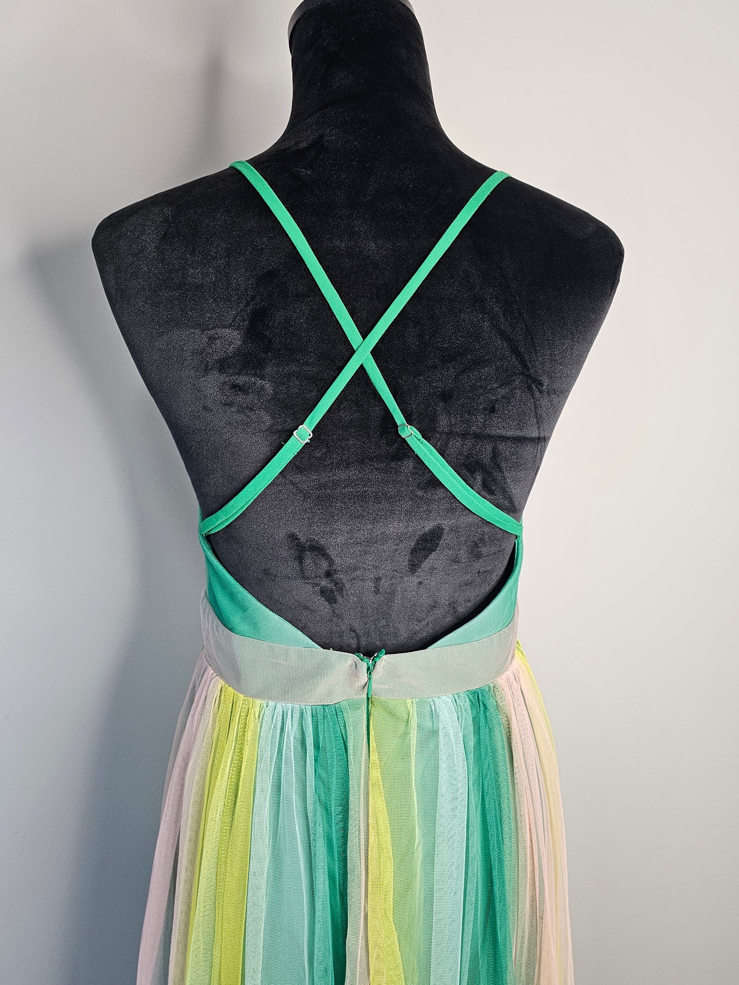 Luxxel Pastel Tulle Maxi Statement Dress | Size Medium