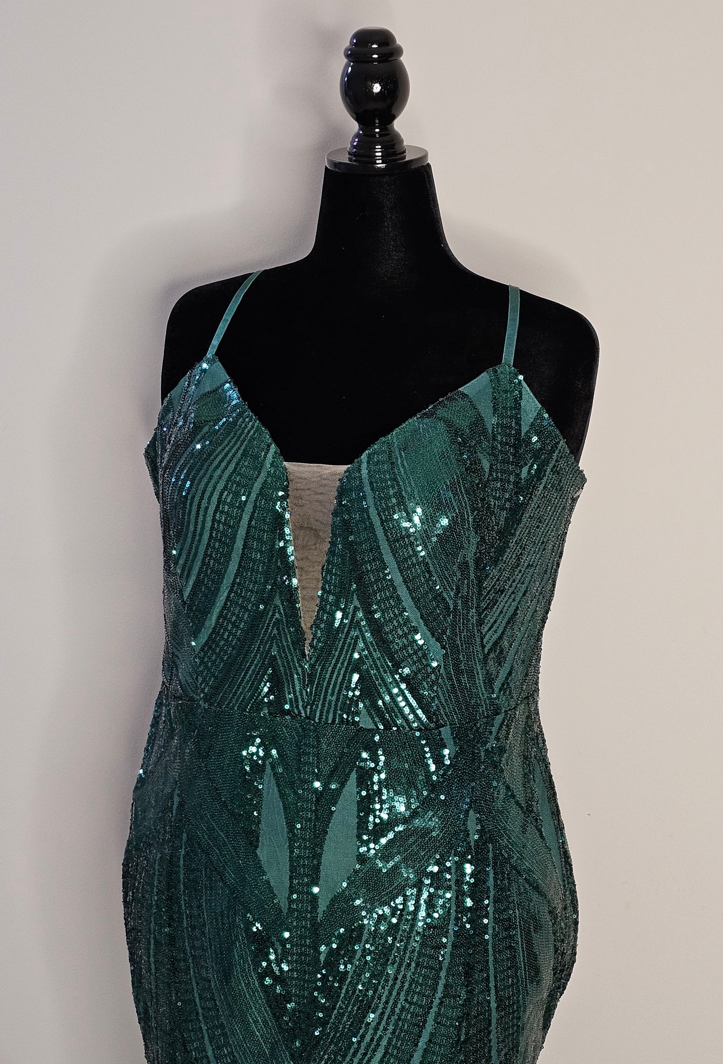 Fashion Nova Emerald Sequin Maxi Dress Size 3X