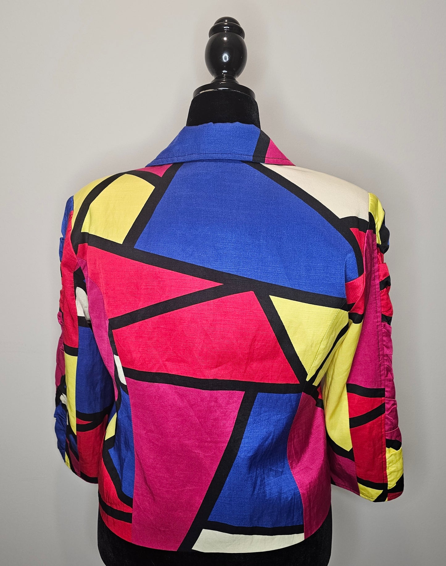 Mischa Vintage Retro Colorblock Statement Jacket | Size Large