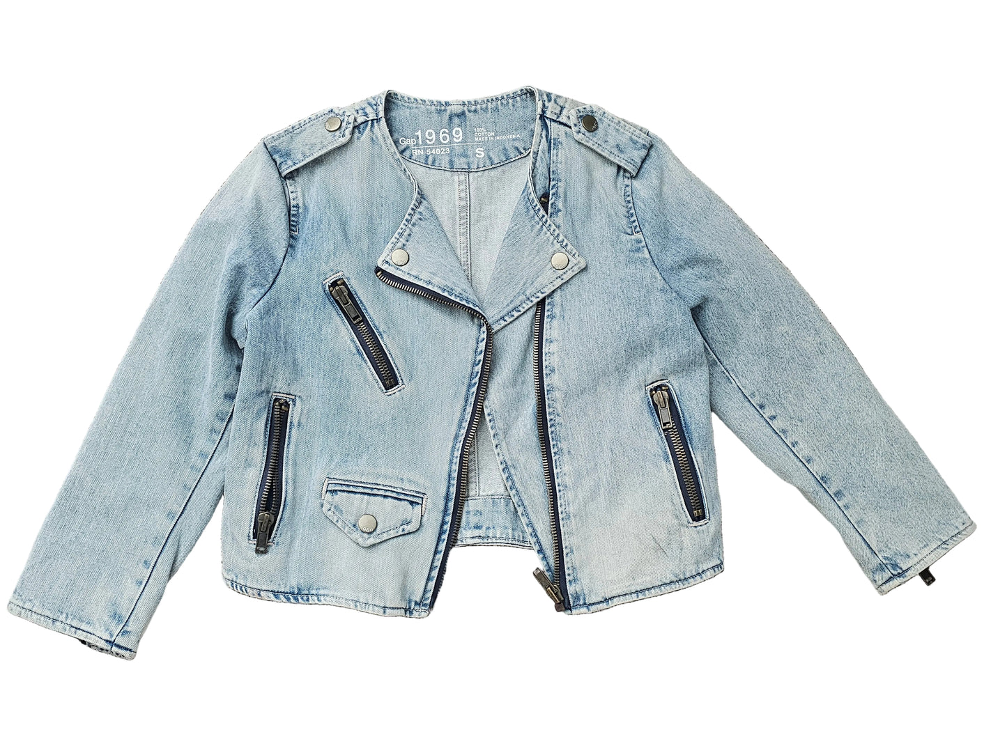Gap 1969 Cropped Moto Denim Jacket | Size Small