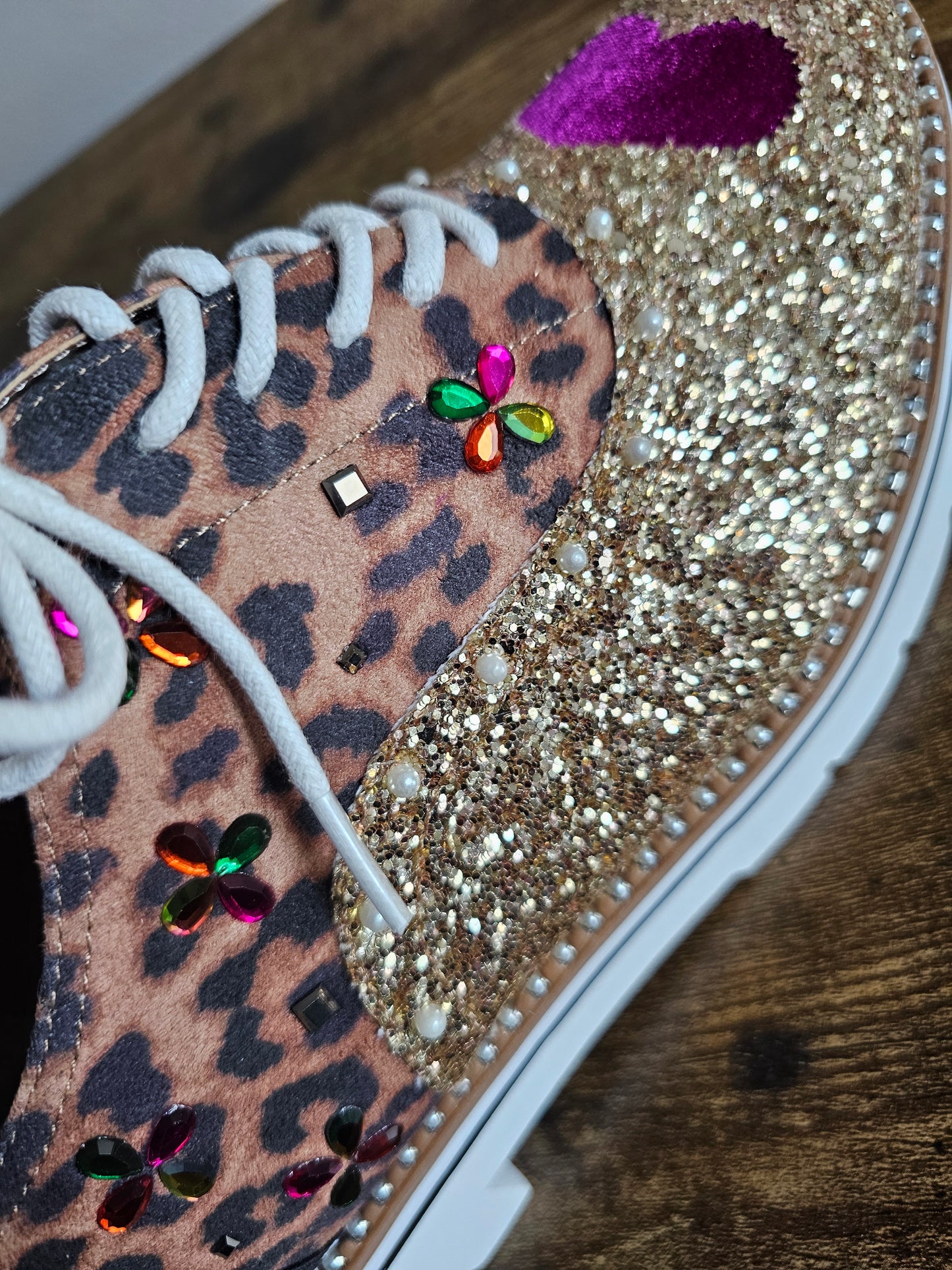 Betsey Johnson Glitter Leopard Platform Oxfords | Size 11 | New