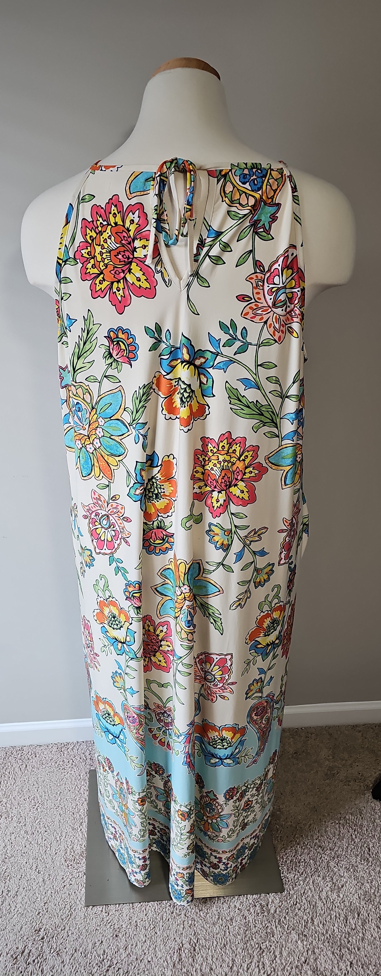 Cato Floral Maxi Colorful Boho Sleeveless Dress Size (26/28W) 3X