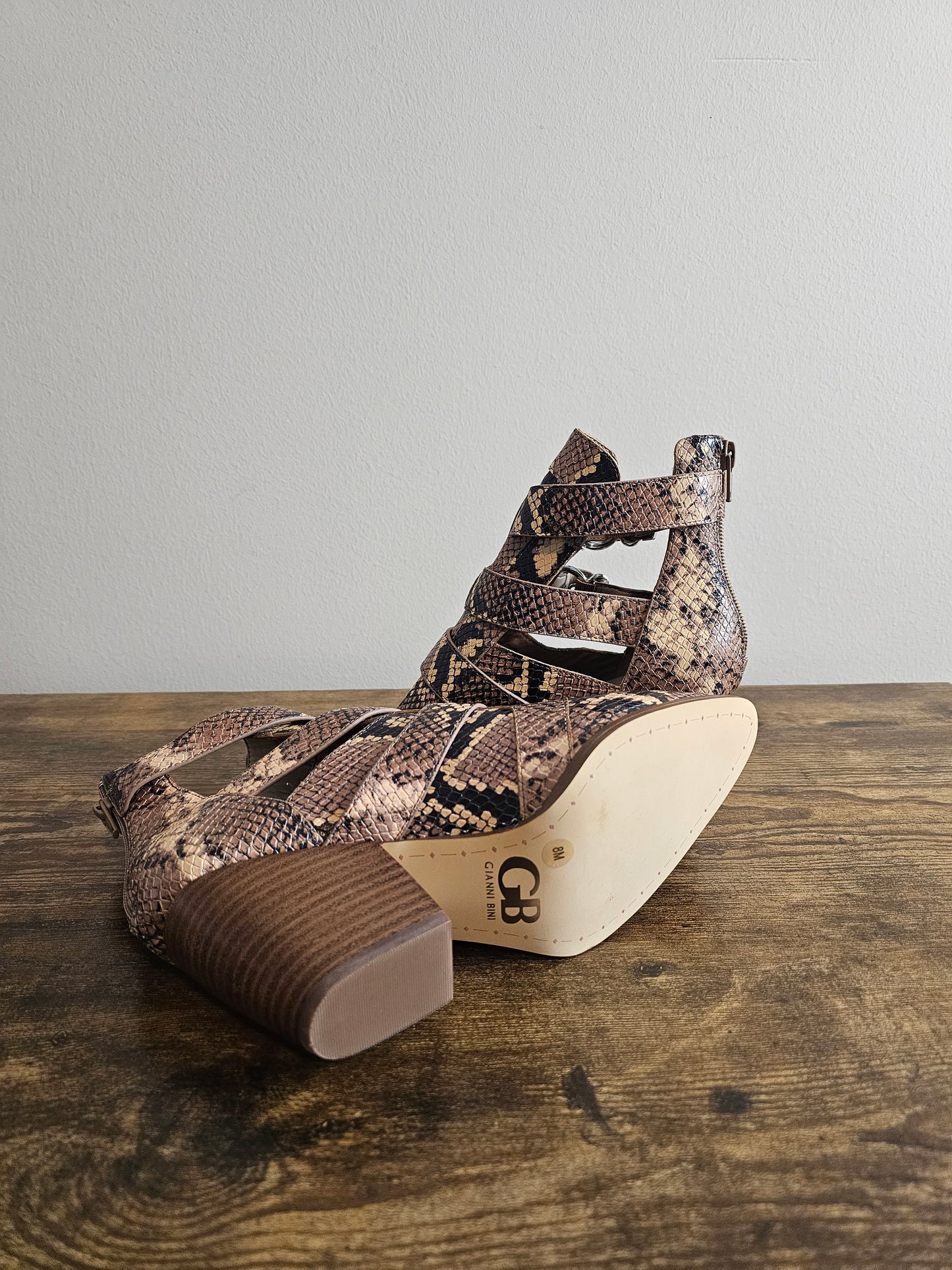 Gianni Bini Jam-Out Snake Buckle Booties | Size 8