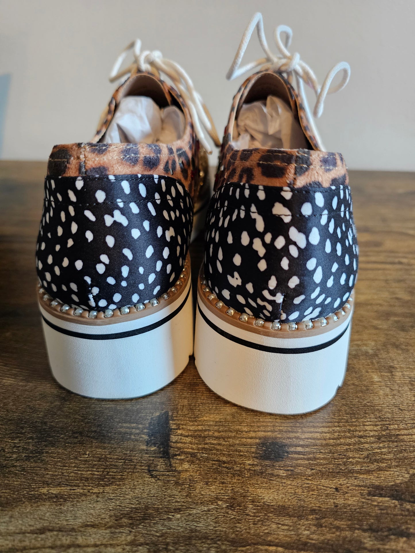 Betsey Johnson Glitter Leopard Platform Oxfords | Size 11 | New