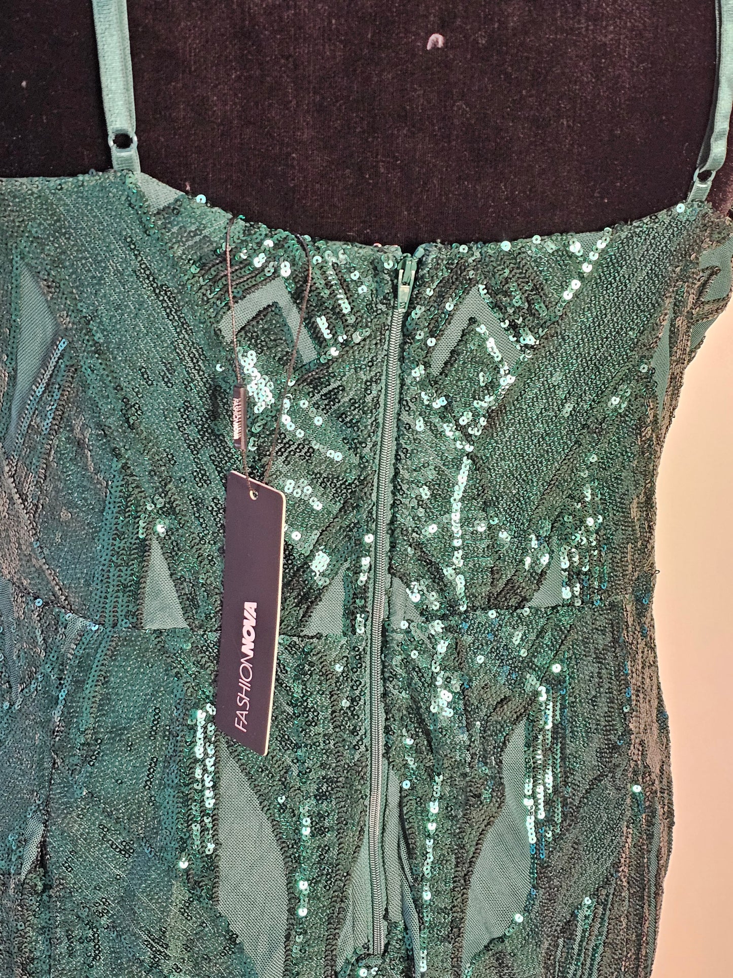 Fashion Nova Emerald Sequin Maxi Dress Size 3X