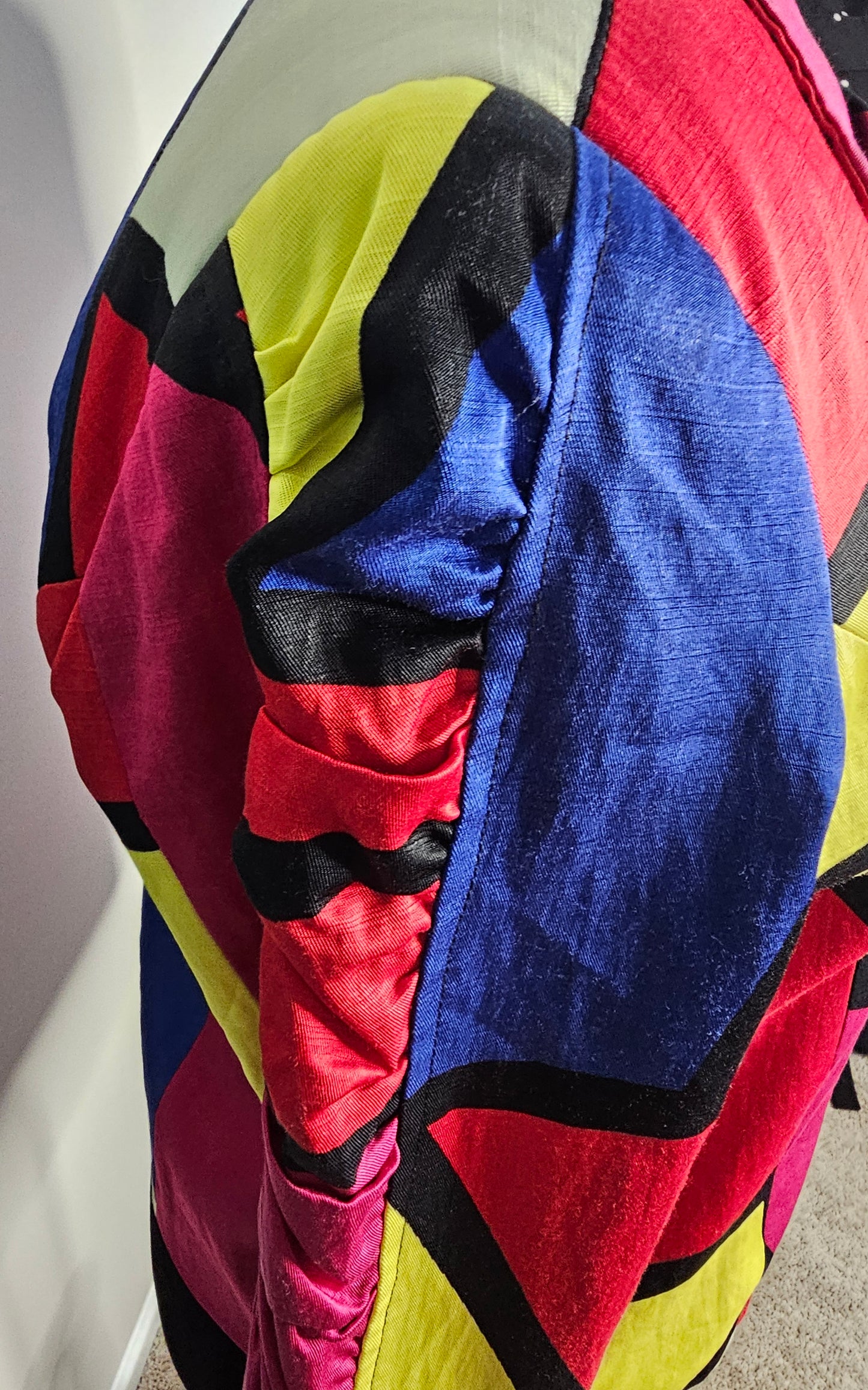 Mischa Vintage Retro Colorblock Statement Jacket | Size Large