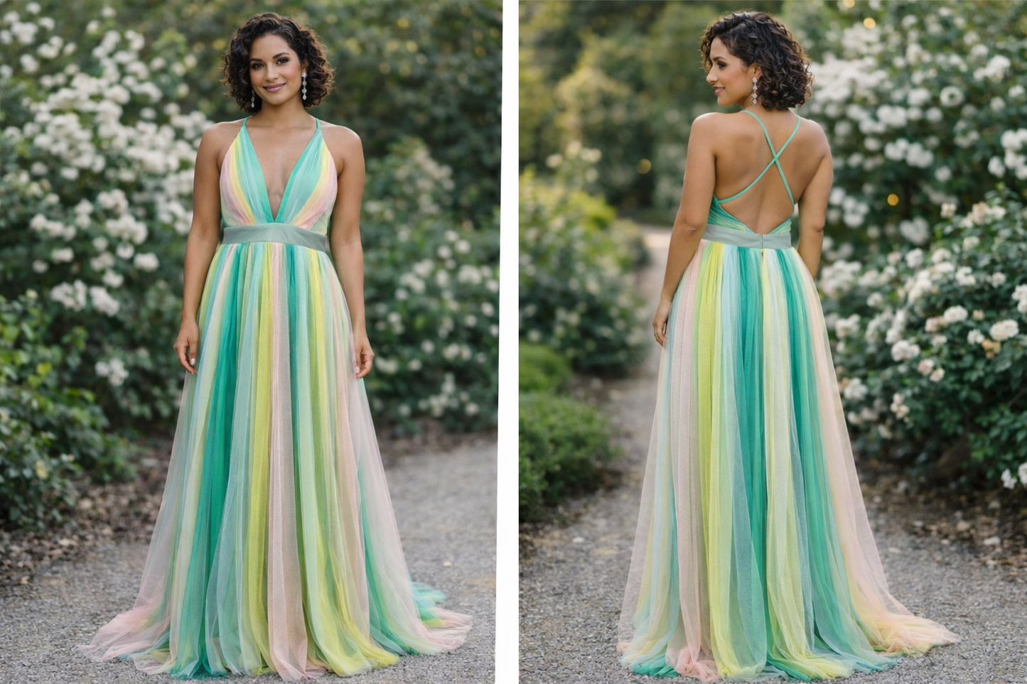 Luxxel Pastel Tulle Maxi Statement Dress | Size Medium