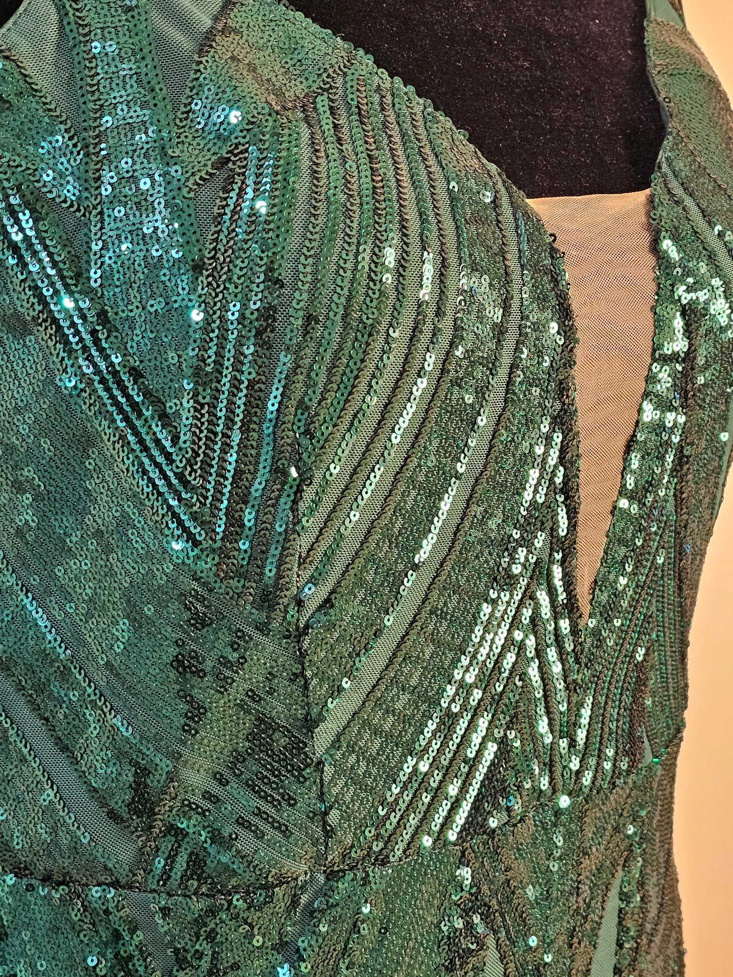 Fashion Nova Emerald Sequin Maxi Dress Size 3X