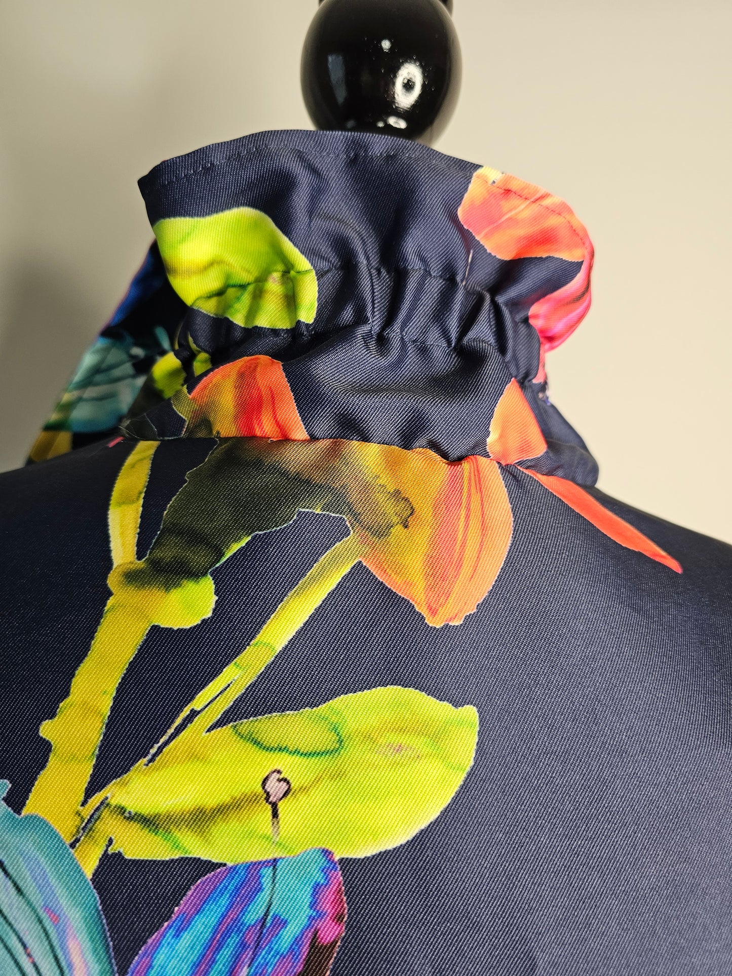 Boho Chic Floral Open Jacket |Navy Multicolor Statement |Size Medium