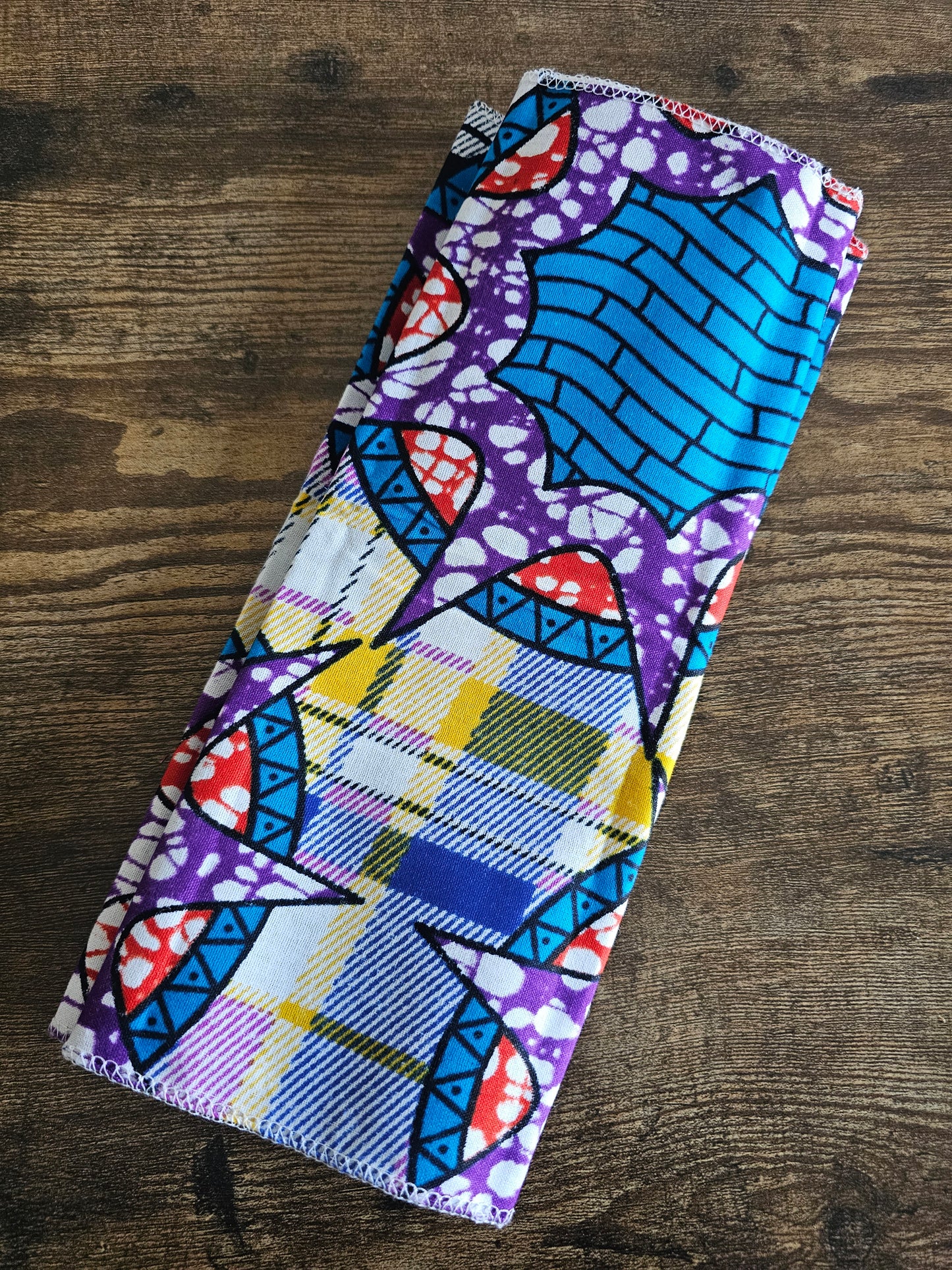African Ankara Maxi Skirt | Multicolor Elastic Waist Statement Skirt | Size Large