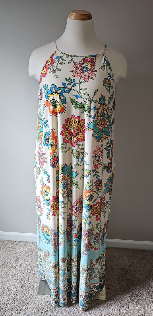 Cato Floral Maxi Colorful Boho Sleeveless Dress Size (26/28W) 3X
