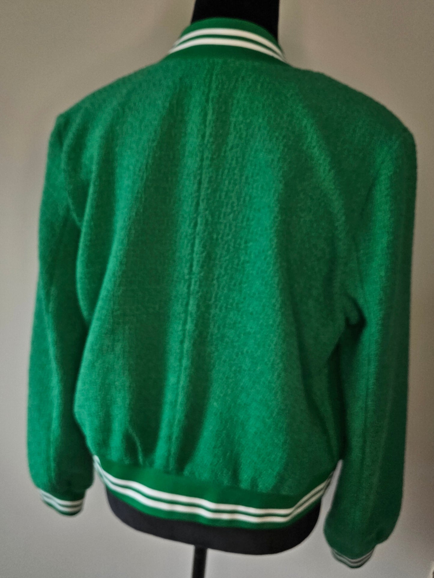 Nanette Lepore Emerald Tweed Luxe Bomber Jacket with Pockets|Size 8 Medium