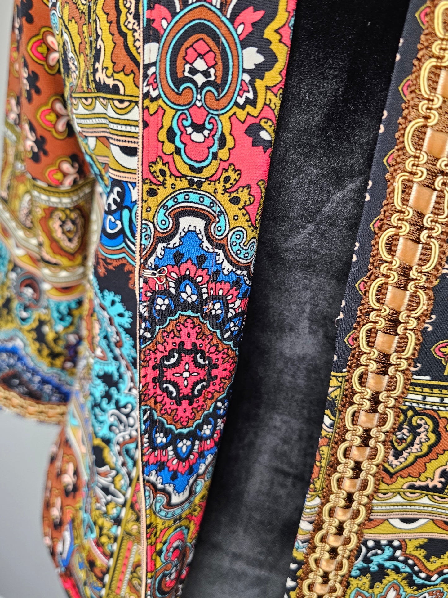 Peck & Peck Paisley Patchwork Jacket | Multicolor Statement Blazer| Size 8 Medium