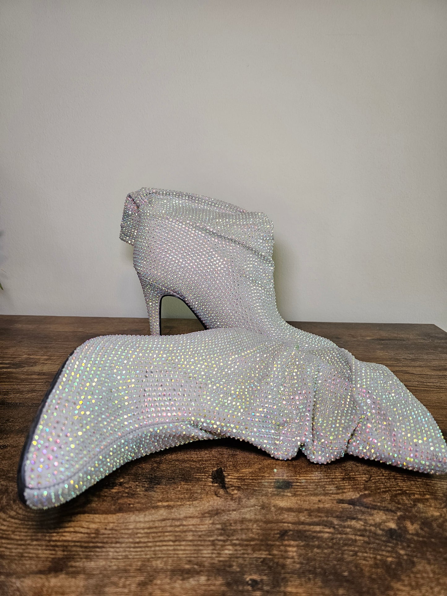 Nine West Rhinestone Slouch Ankle Boots Size 10 | Crystal Stiletto Heel Booties