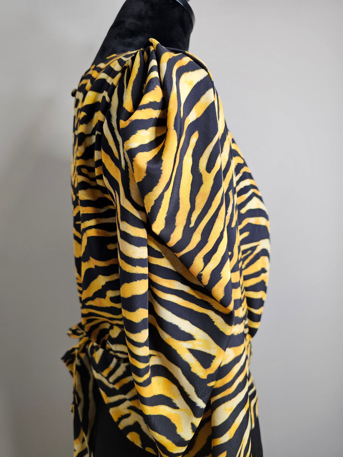 ASOS Design Zebra Print Open Back Top  Statement Blouse Size 10 Medium