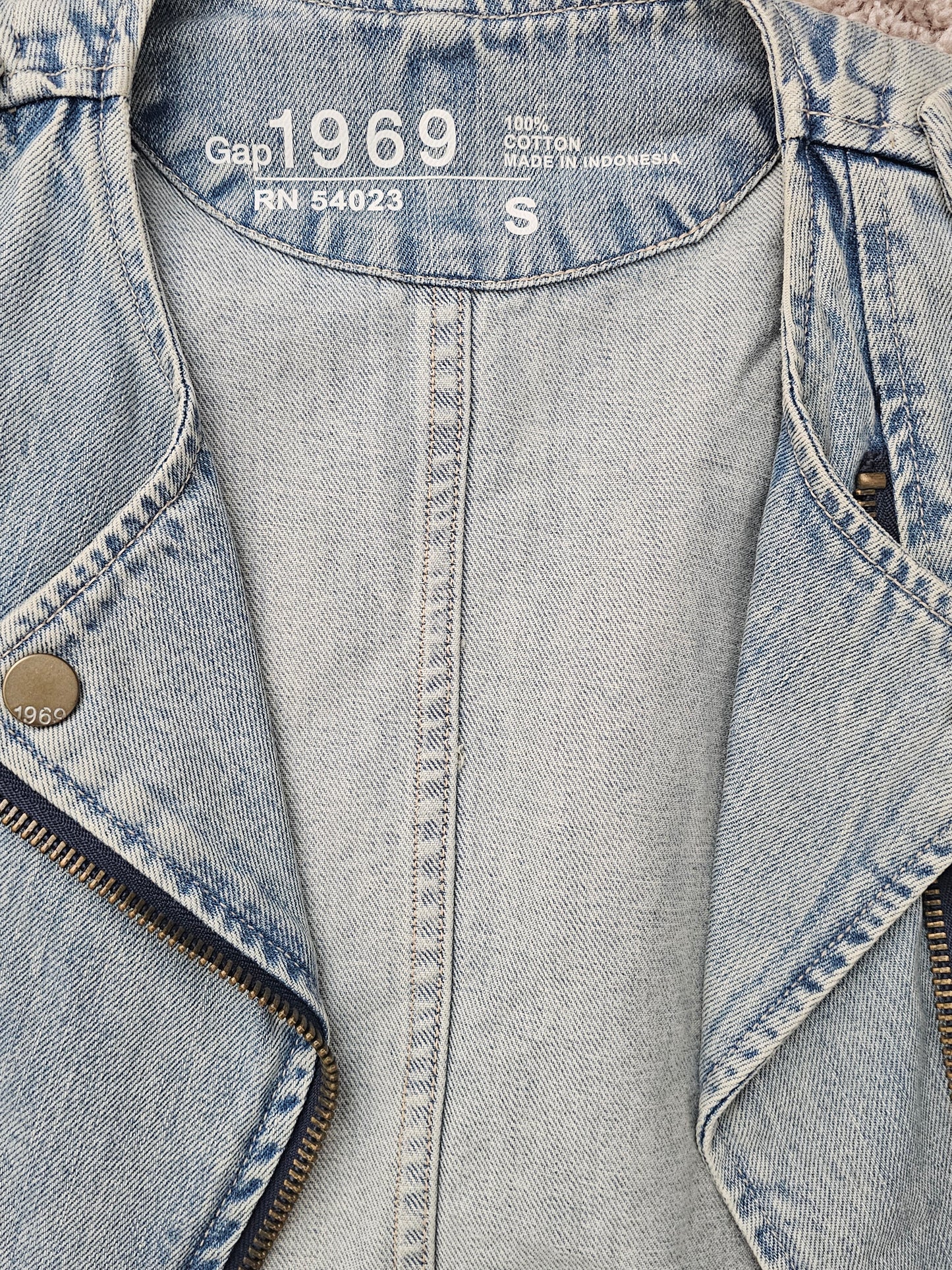 Gap 1969 Cropped Moto Denim Jacket | Size Small