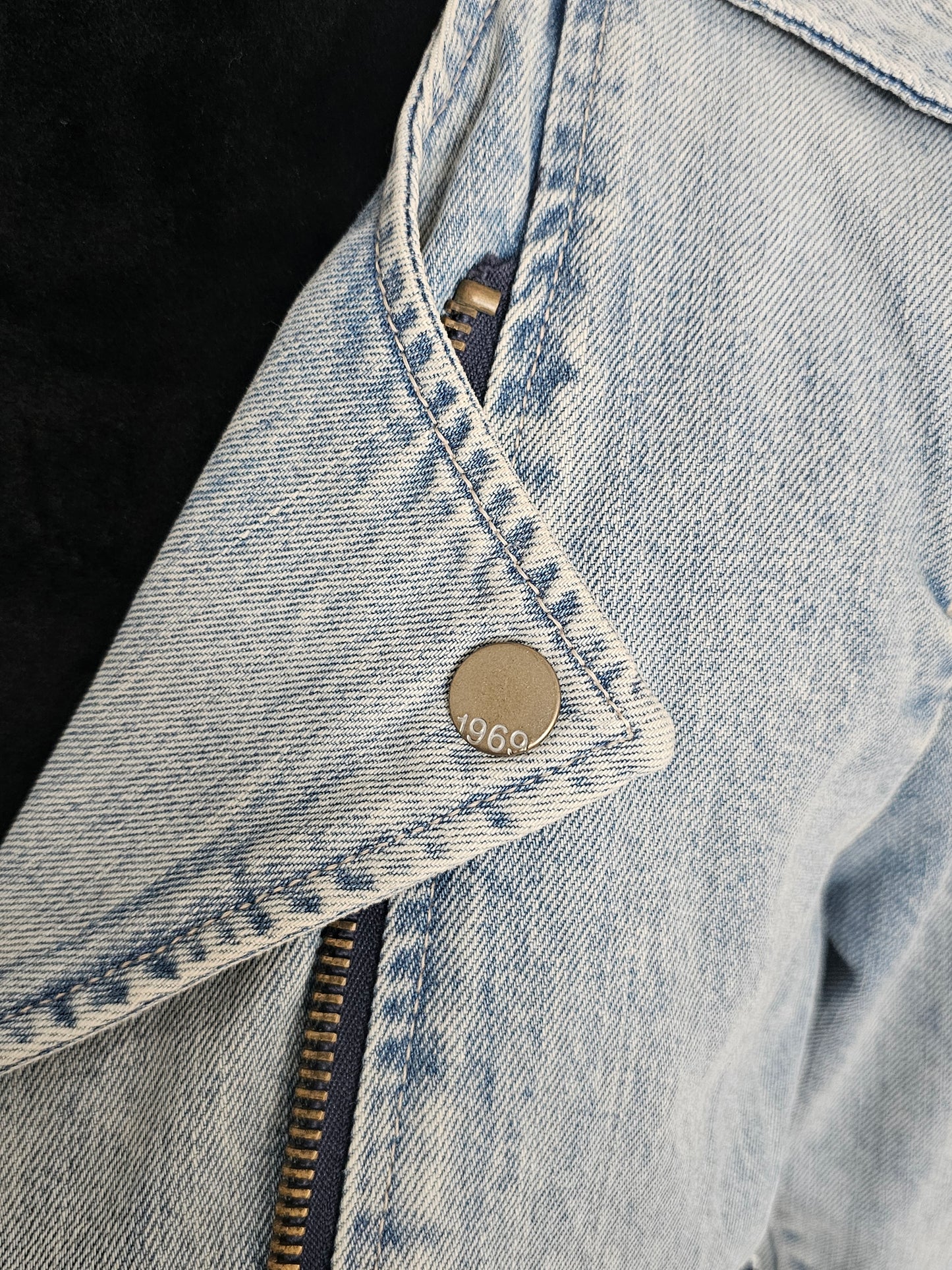 Gap 1969 Cropped Moto Denim Jacket | Size Small